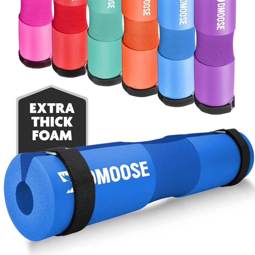 DMoose Barbell Pad, Relief Pressure from Neck, Shoulder, and Provide Lower Back Support, Non-Slip EVA Foam Squat Pad with Safety Straps, Hip Thrust Pad for Squats, Lunges - For Standard & Olympic Bars