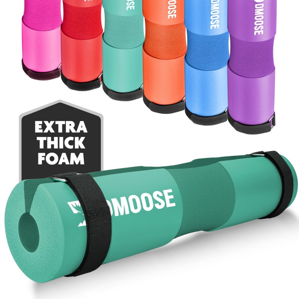 DMoose Barbell Pad, Relief Pressure from Neck, Shoulder, and Provide Lower Back Support, Non-Slip EVA Foam Squat Pad with Safety Straps, Hip Thrust Pad for Squats, Lunges - For Standard & Olympic Bars