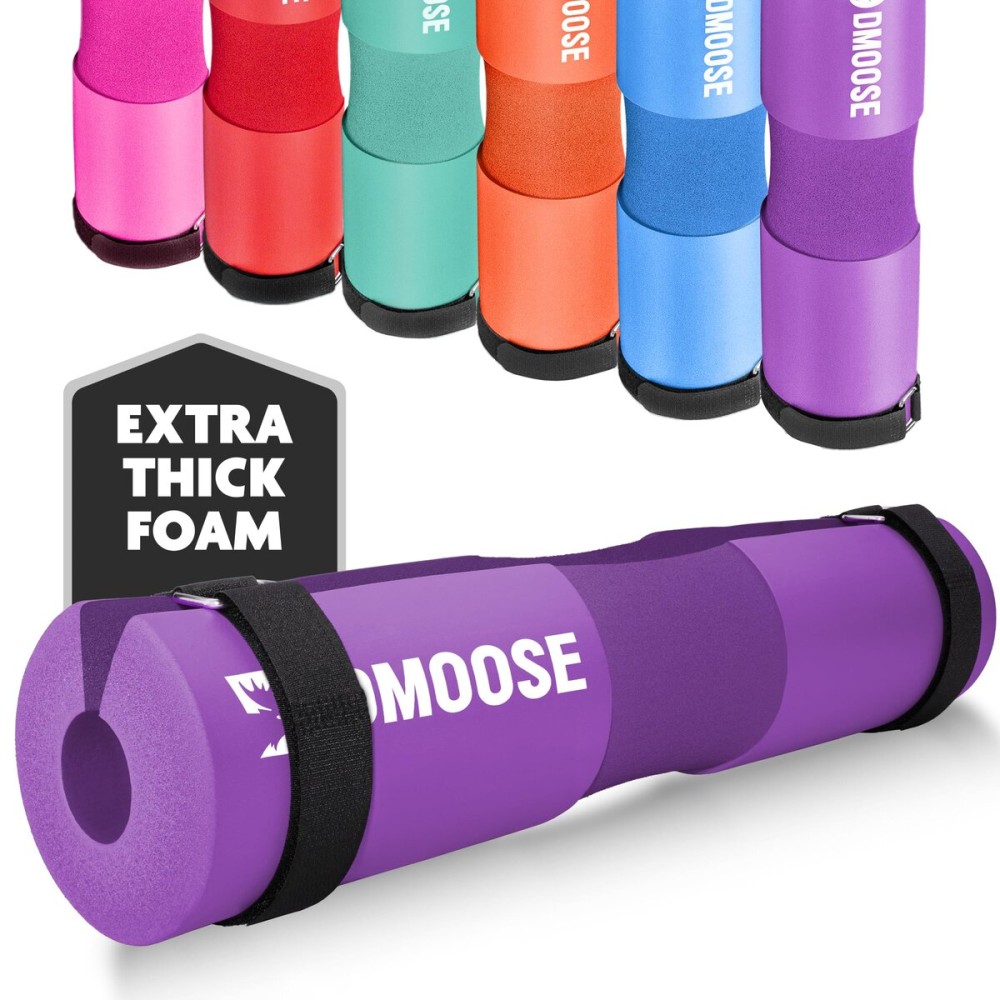 DMoose Barbell Pad, Relief Pressure from Neck, Shoulder, and Provide Lower Back Support, Non-Slip EVA Foam Squat Pad with Safety Straps, Hip Thrust Pad for Squats, Lunges - For Standard & Olympic Bars