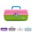 Caboodles On-The-Go Girl Makeup Box, Two-Tone Pink on Neon Green, Hard Plastic Makeup Organizer Box, Built-In Mirror, Secure Latch for Safe Travel, Spacious Storage for Large Items