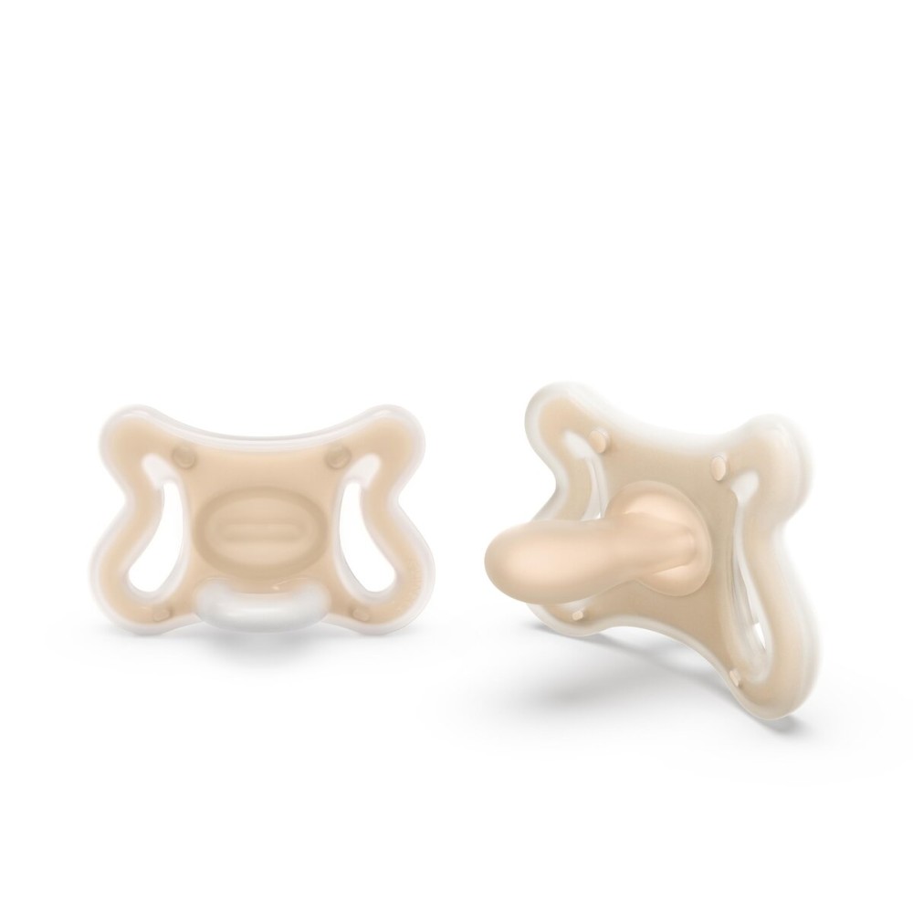 Suavinex Zero Zero Silicone Baby Pacifier w/SX Pro Physiological Pacifier Nipple, (0-6m), 2Pk Fair