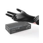 LANON Protection Food Safe Disposable Nitrile Gloves, Latex-Free, Powder-Free, Silicone-Free, Textured Fingertips, Cooking, Black,Small