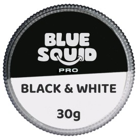 Blue Squid Face Paint Water Based Single Cake Professional Face & Body Paint - Water Activated, Kids Adults Face Painting for Costume, Halloween Makeup, Cosplay - Split Black & White Face Paint 30g