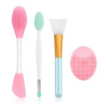 Silicone Face Scrubber, 1pcs Exfoliating Lip Brush, 1pcs Cleansing Brush,2pcs Face Mask Exfoliator Blackhead Skin Care Tool