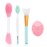 Silicone Face Scrubber, 1pcs Exfoliating Lip Brush, 1pcs Cleansing Brush,2pcs Face Mask Exfoliator Blackhead Skin Care Tool