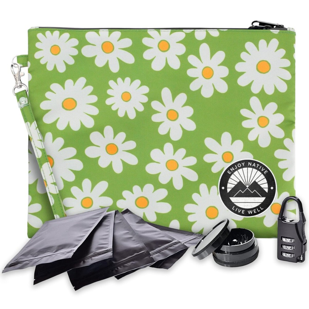 Enjoy Native Smell Proof Bag with Lock 11 x 9, Smell Proof Container, Dog Tested Odor resistant Bags, Best Zipper odor sealing pouch for Herbs, Coffee & Travel Medicine, Scent resistent Containers