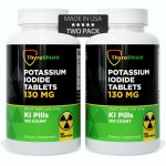 ThyroShield Potassium Iodide Tablets - 130mg Iodine Tablets for Radiation Exposure | USA Made Nuclear Fallout Pills KI Pills YODO Naciente 120 Tablets (2 Pack)