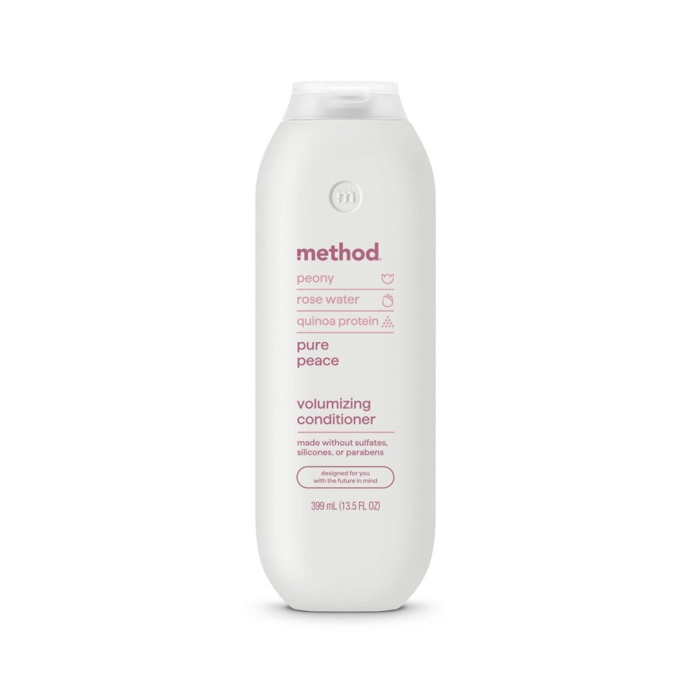 Method Volumizing Conditioner, Pure Peace with Rose, Peony, and Pink Sea Salt Scent Notes, Paraben and Sulfate Free, 13.5 oz (Pack of 1)