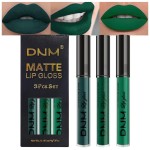 evpct 3Pcs Dark Deep Forest Green Shimmer Matte Liquid Lipstick Lip Stain Sets for Women Matte+Lipstick Long Lasting Waterproof Permanent 24 Hours Magic Lipstick 24 Hours original, Set23