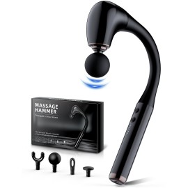 FVZ Massage Gun with Upgraded Extension Handle, 10MM Massage Gun Deep Tissue, Back Massager, Muscles/Neck/Shoulders/Waist/Legs Massager Portable for Pain Relief, White Elephant Gifts for Men