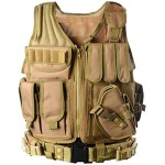 vAv YAKEDA Tactical Vest Outdoor Ultra-Light Breathable Training Airsoft Vest Adjustable for Adults (US, Alpha, One Size, Regular, Regular, Tan)