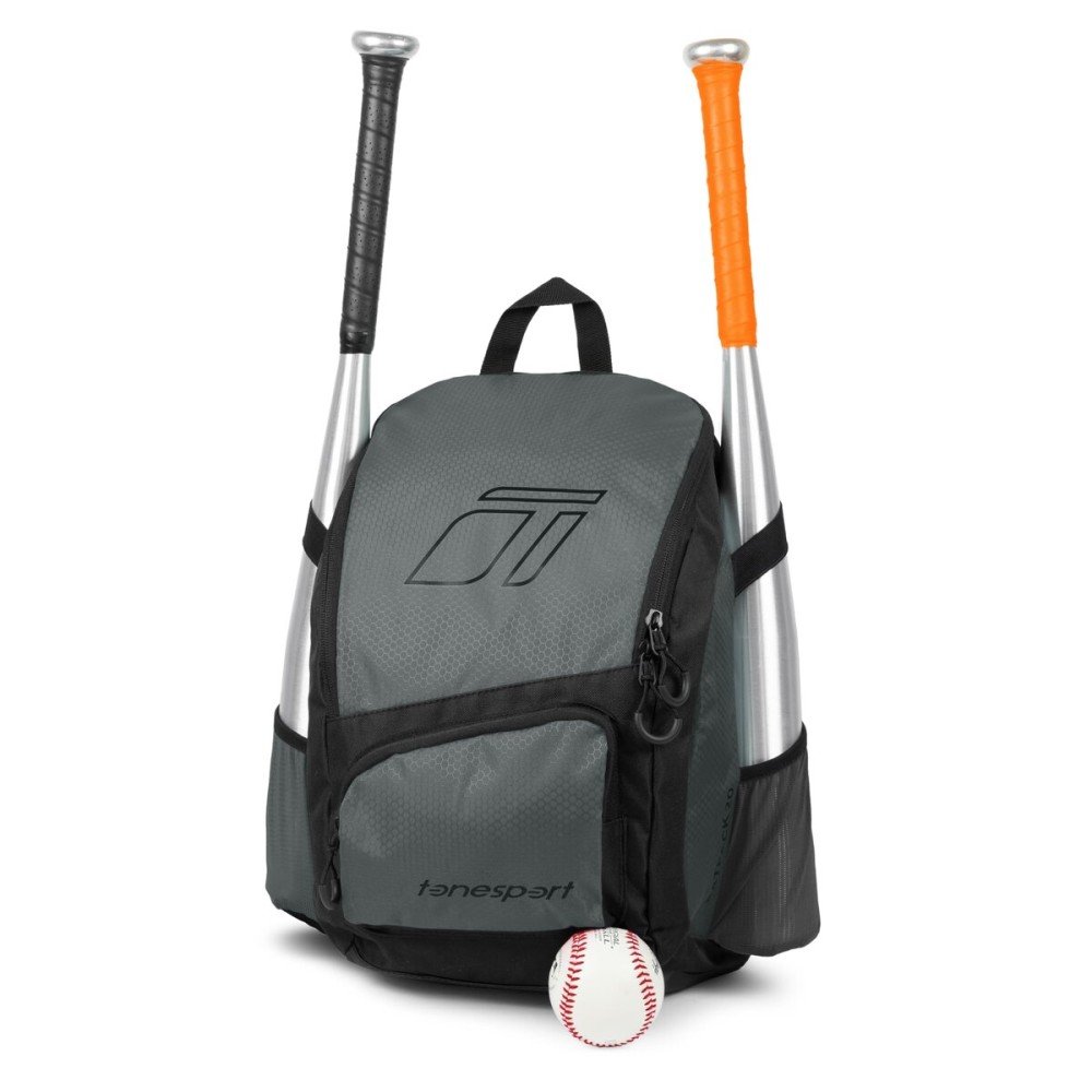 Tonesport Youth Baseball Bag - Backpack for Baseball, Softball, Tball - Bat Bag for Youth - Iron Grey