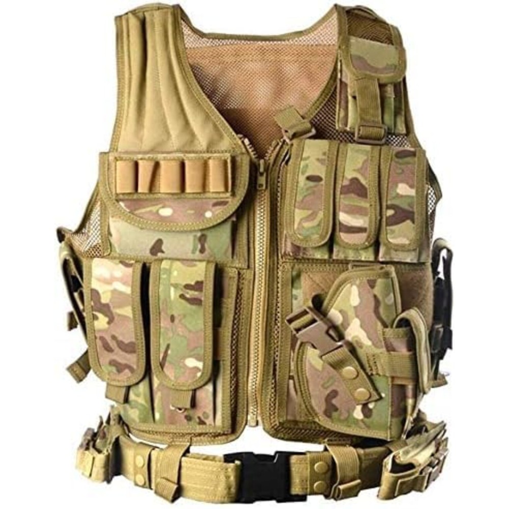 vAv YAKEDA Tactical Vest Outdoor Ultra-Light Breathable Training Airsoft Vest Adjustable for Adults (CP)