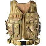 vAv YAKEDA Tactical Vest Outdoor Ultra-Light Breathable Training Airsoft Vest Adjustable for Adults (CP)