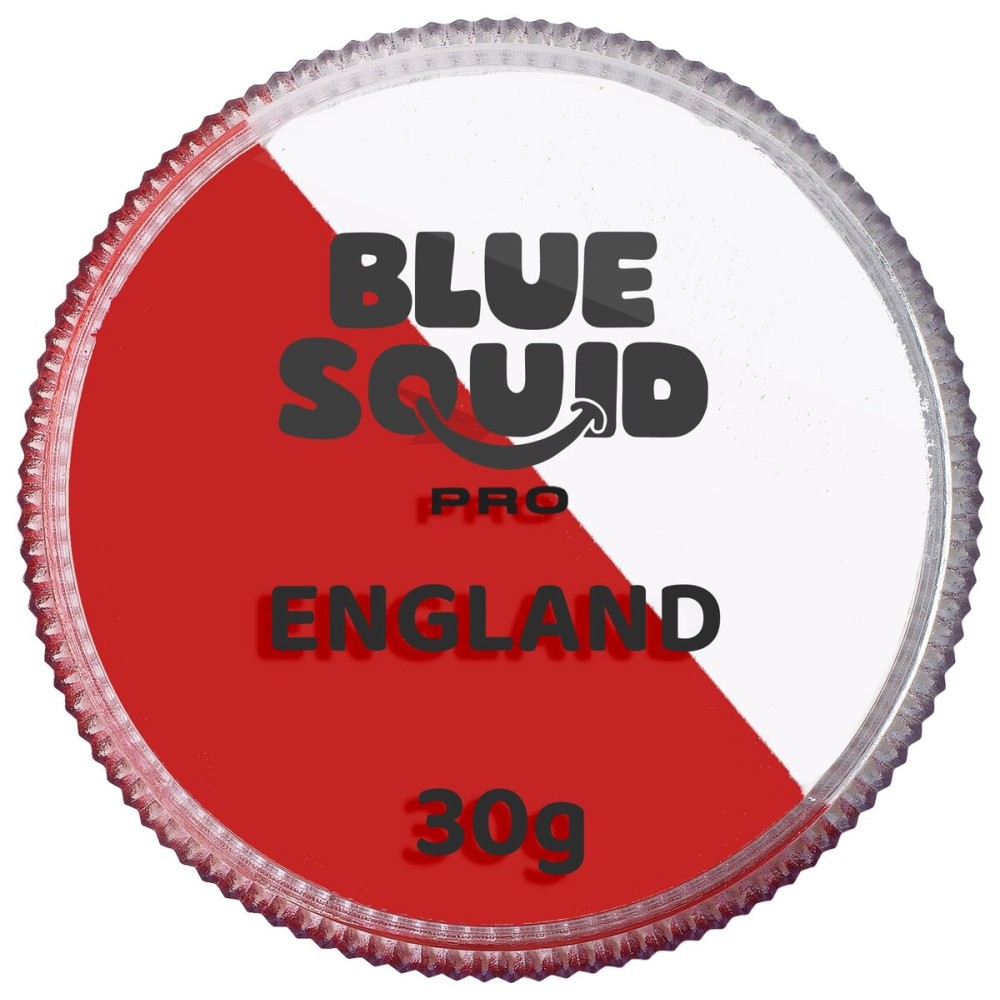Blue Squid Face Paint Water Based Single Cake Professional Face Paint & Body Paint - Water Activated, Kids Adults Face Painting for Costume, Halloween Makeup, Cosplay - Red & White Face Paint 30g