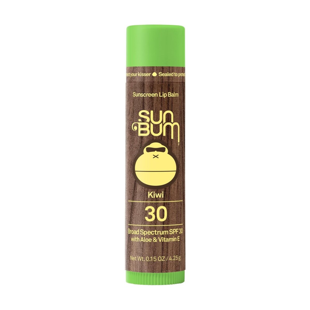 Sun Bum SPF 30 Sunscreen Kiwi Lip Balm - Moisturizing Aloe Vera and Vitamin E - Vegan and Cruelty Free - Broad Spectrum UVA/UVB Lip Protection - 0.15 oz Stick