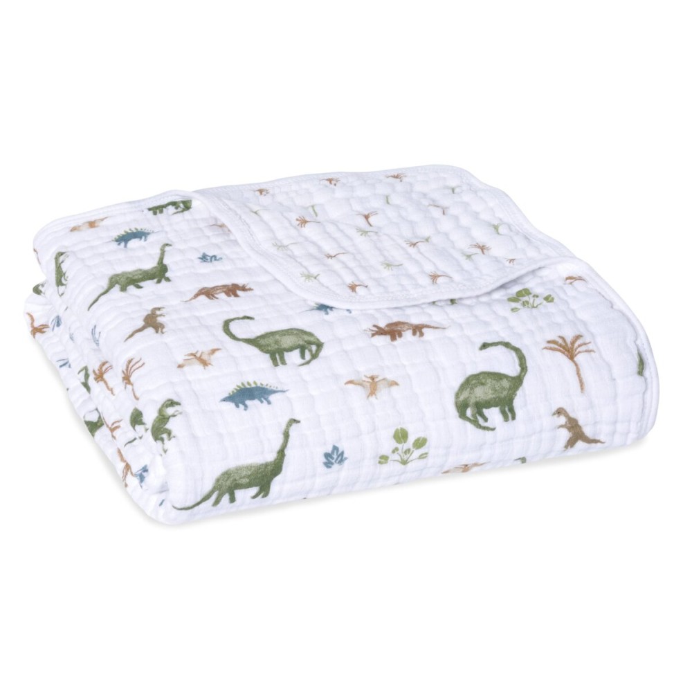 aden + anais Essentials Dream Blanket, Muslin Baby Blankets for Girls & Boys, Ideal Lightweight Newborn Nursery & Crib Blanket, Dino Jungle