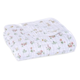 aden + anais Essentials Dream Blanket, Muslin Baby Blankets for Girls & Boys, Ideal Lightweight Newborn Nursery & Crib Blanket, Country Floral