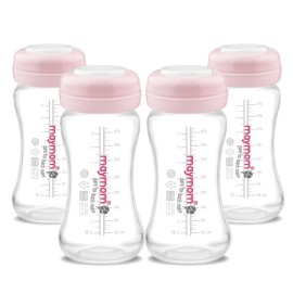 Wide Neck Breastmilk Collection n Storage Bottle 9oz; Re-markable SureSeal Disc. Compatible with Spectra S2 Spectra S1 Spectra 9 Plus and Compatible with Avent Breastpumps (4 ct 280mL, Bottle Only)