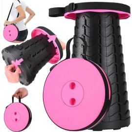 Fishboy Upgraded Collapsible Stool, 400lbs Max Weight, Lightweight But Sturdy, Portable Retractable Folding Telescoping Foldable Camping Stool for Adults Outdoor Fishing Hiking BBQ