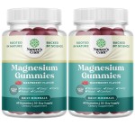 Sugar Free Magnesium Gummies for Adults - Vegan Chewable Magnesium Citrate Gummies with 180mg Elemental - Relaxing Gummy Non GMO Halal and Gluten Free Berry Flavor (2 Months)