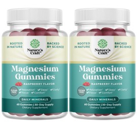 Sugar Free Magnesium Gummies for Adults - Vegan Chewable Magnesium Citrate Gummies with 180mg Elemental - Relaxing Gummy Non GMO Halal and Gluten Free Berry Flavor (2 Months)