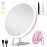 10x Magnifying Mirror with Light Large 6\'\' Lighted 10x Magnified Mirror with Suction Cups & Table Stand, 3 Color Modes Dimming High Magnification Travel Makeup Mirror with Tweezers & Scissors