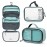Toiletry Bag Kit Set: Hanging Travel Toiletry Bag + Makeup Bag with Brush Holder + Ultralight Accessory Organizer Pouch (Dusty Teal Makeup)