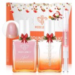 modelones Nail Strengthener Clear Gel Top Coat Nail Polish Cuticle Oil Pen Pink Nail Repair for Damaged Nails Care Kit for Women 15 ml Ridge Filler for Growth