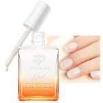 modelones Nail Strengthener and Growth Milky White Nail Polish Nail Repair for Damaged Nails Hardener Ridge Filler for Nail Strengthening Polish Gifts Women 15ml