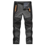 TBMPOY Men\'s Snow Ski Hiking Pants Waterproof Fleece Lined Pants Outdoor Mountain Softshell with Belt 02 Thick Steel Grey M