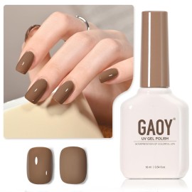 GAOY Brown Gel Nail Polish, 16ml Soak Off Gel Polish, UV Light Cure for Nail Art DIY Manicure at Home, 2077 Chestnut Brownie