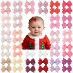 CLLOT Hair Clips for Girls - 50PCS Fully Lined Hair Bows Alligator Clips for Toddlers, Infants, Kids, 25 Pinky Color Pairs