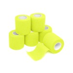 FriCARE Self Adhesive Bandage Wrap, Medical Tape in First Aid Kit, Cohesive Bandages for Wounds Sport Vet, 2 Inches X 5 Yards 6 Rolls, Fluorescent Yellow