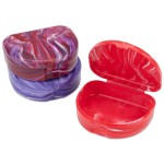 Practicon Marble Retainer Cases, Orthodontic Aligner Case, Mouth Guard Holder (3 Pack) (Wild Berry)
