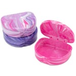 Practicon Marble Retainer Cases, Orthodontic Aligner Case, Mouth Guard Holder (3 Pack) (Pink Paradise)