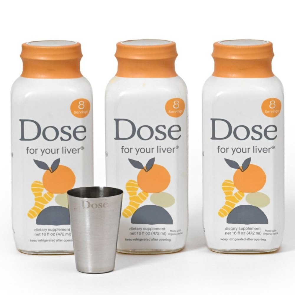 DOSE for Your Liver Cleanse Detox & Repair, Made with Organic Milk Thistle Supplement with Turmeric, Dandelion, Ginger, and Orange, Supports Healthy Liver Function,16oz Bottle, 3 Pack (3 Week Supply)