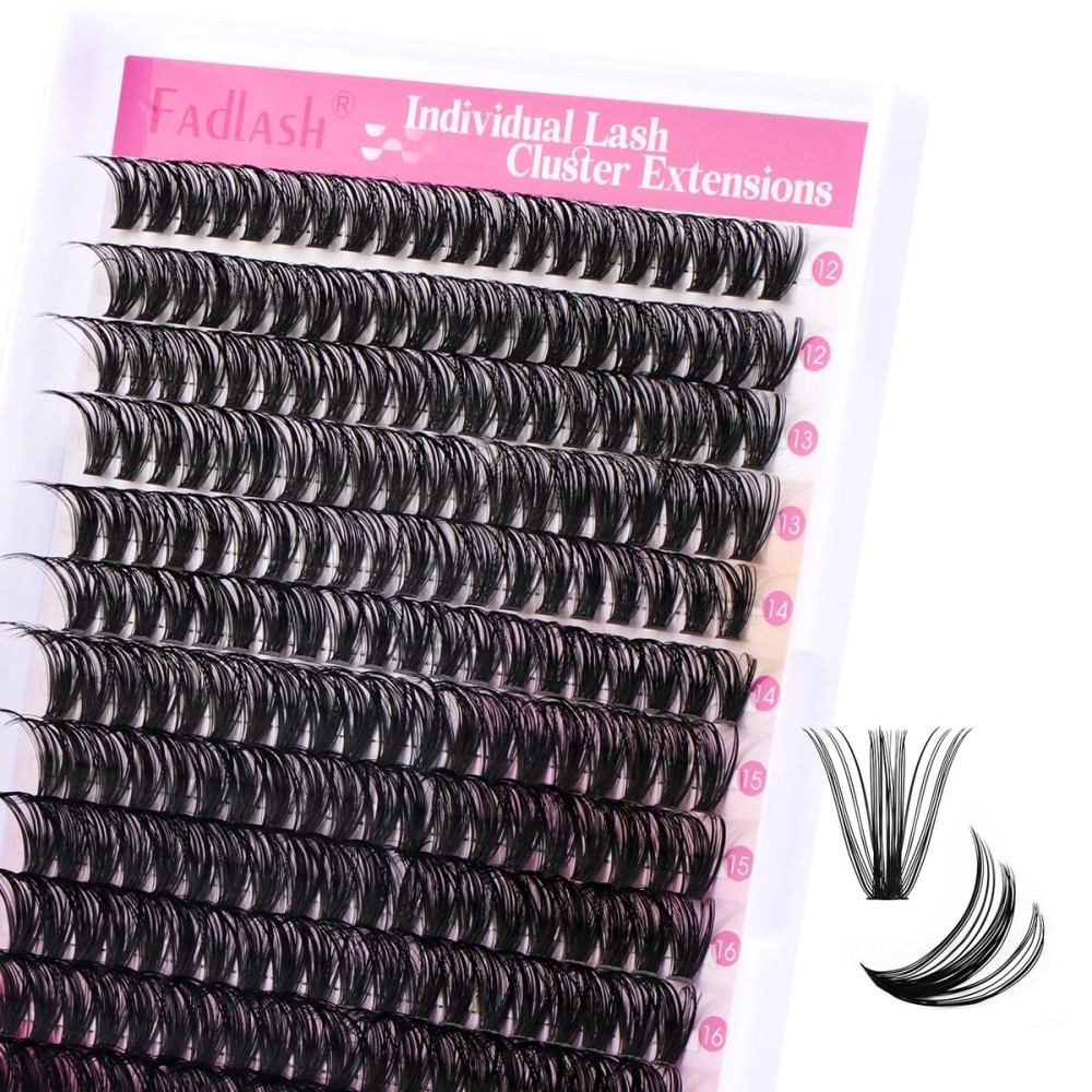 Cluster Lashes D Curl Lash Clusters 240 Pcs Lash Extension Clusters Individual Lashes Soft DIY Eyelash Extensions Mixed Tray Eyelash Clusters Natural Look (50D-0.07D, 12-18mm)