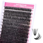 Cluster Lashes D Curl Lash Clusters 240 Pcs Lash Extension Clusters Individual Lashes Soft DIY Eyelash Extensions Mixed Tray Eyelash Clusters Natural Look (50D-0.07D, 12-18mm)