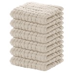 Yoofoss Muslin Baby Washcloths 100% Organic Cotton Face Towels 6 Pack Wash Cloths for Baby 12x12in Soft and Absorbent Baby Wipes (Apricot)