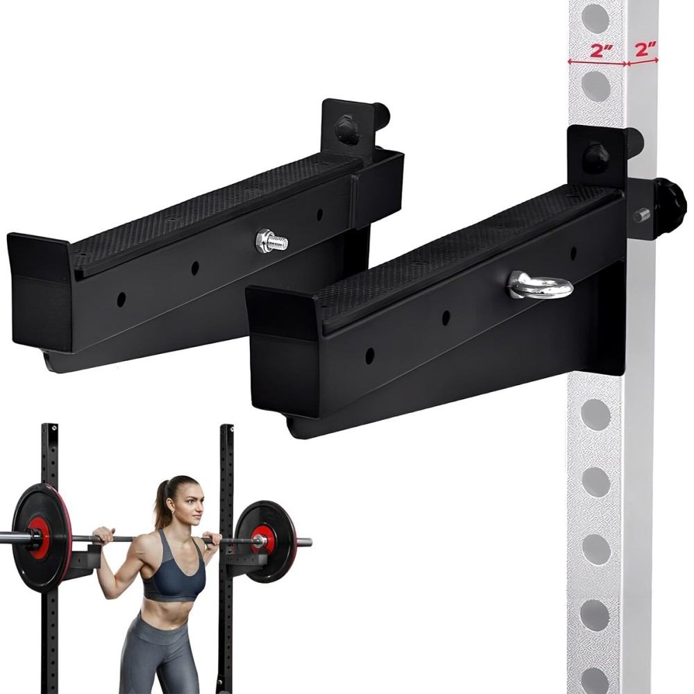 Yes4All Premium Barbell Safety Catches/Spotter Arms 2x2 - Adjustable Height Heavy-Duty Safety Spotter Arms with 1000lb Weight Capacity, Convertibility to Fly Machine & UHMW for Barbell Protection