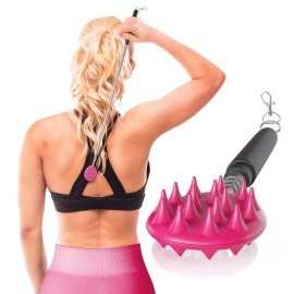 Cactus Scratcher Extendable Keychain Back Scratcher, Long Stick Double-Sided Itch Reliever for Back, Head & Body for Men & Women, Mother\'s Day Gifts, Extends Up to 16 Inches (Pink)