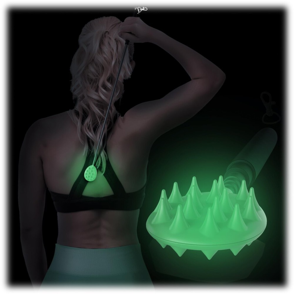 Cactus Scratcher Extendable Keychain Back Scratcher - 16 Long Stick Double Sided Retractable Scratching Tool for Hand, Neck, Head, and Body - Universal Gift for Family, Pets, and Friends, Glow