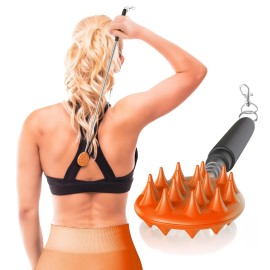 Cactus Scratcher Extendable Keychain Back Scratcher - 16 Long Stick Double Sided Retractable Scratching Tool for Hand, Neck, Head, and Body - Universal Gift for Family, Pets, and Friends, Orange