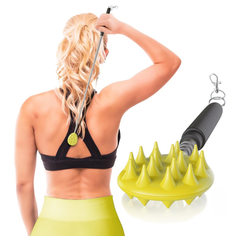 Cactus Scratcher Extendable Keychain Back Scratcher - 16 Long Stick Double Sided Retractable Scratching Tool for Hand, Neck, Head, and Body - Universal Gift for Family, Pets, and Friends, Red