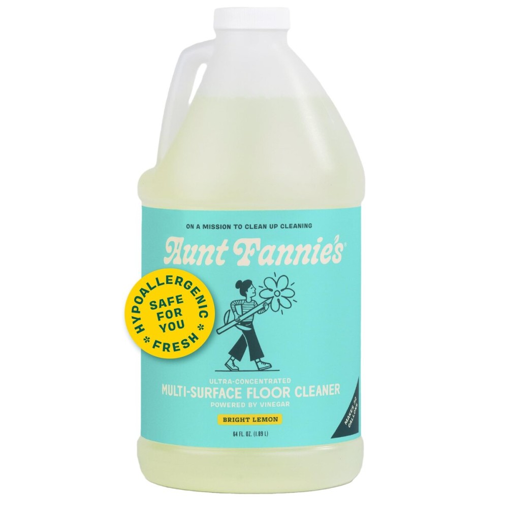 Aunt Fannie\'s Ultra Concentrated Floor Cleaner Vinegar Wash, Multi-Surface Solution For Mopping, Value Size, Bright Lemon Scent, 64 oz