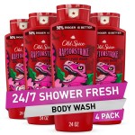 Old Spice Cleansing Body Wash for Men, 3X Defense, 24/7 Shower Fresh with Lasting Scent, 2-in-1 Body & Face Wash, Raptorstrike with Dark Berry Scent, 24 oz (Pack of 4)