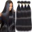 Brazilian Straight Human Hair 4 Bundles 16 18 20 22 Inch 100% Unprocessed Virgin Straight Weave Bundles Human Hair