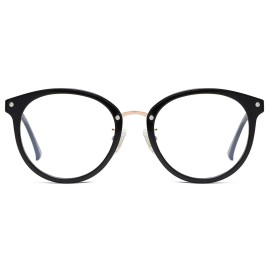 SOJOS Retro Round TR90 Blue Light Reading Glasses Womens Mens Readers Computer Glasses Eyewear Frame SJ9001, Black Frame 1.50 x