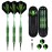 sanfeng Soft Tip Darts Set - 20g Brass Barrels, Plastic Tips, Green Aluminum Shafts, 6 Flights, 50 O-Rings & 50 Extra Tips - for Electronic Dartboard